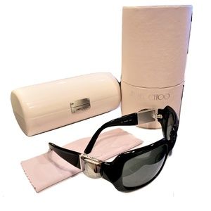 New Jimmy Choo Swarovski Sunglasses W Case & Box